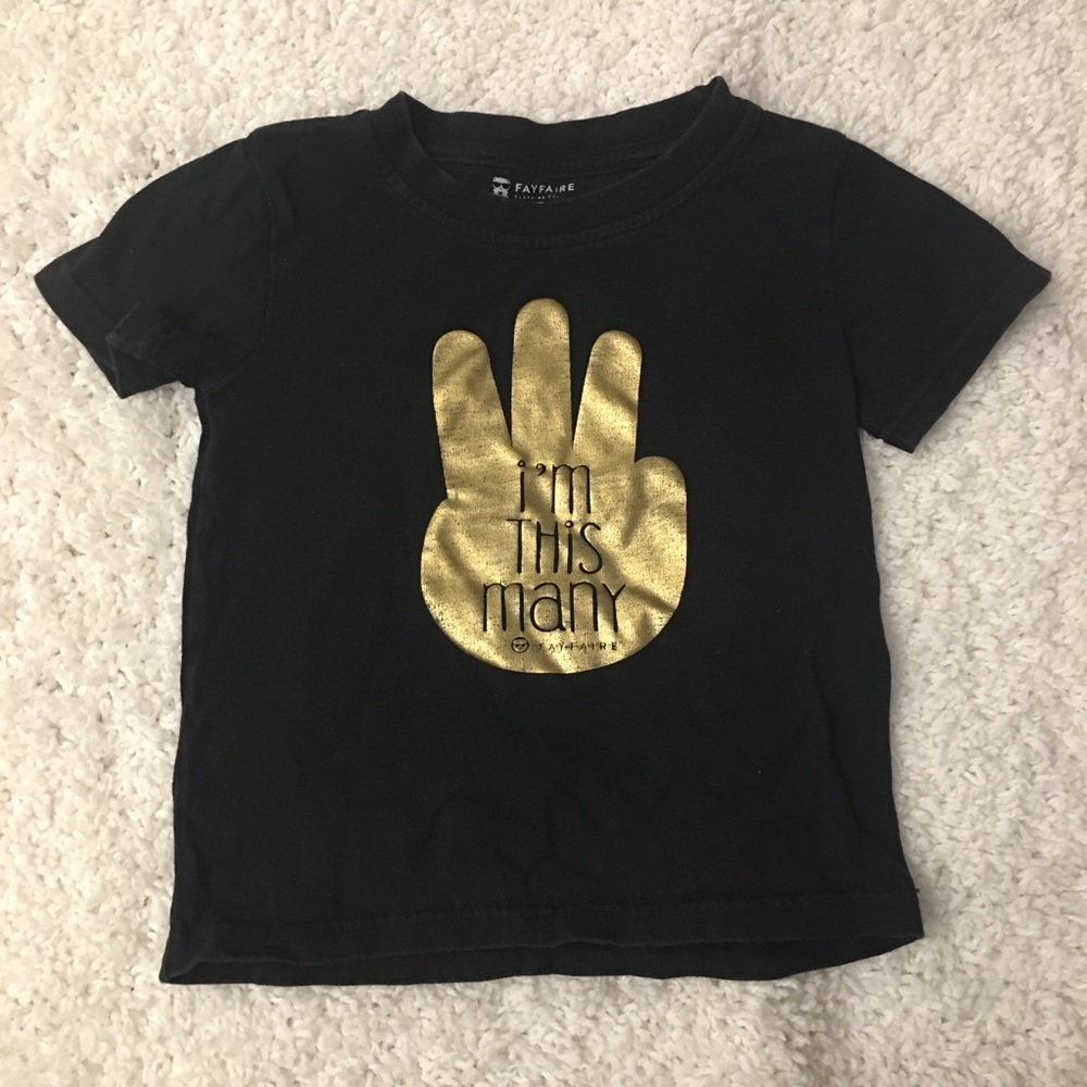 3 Years Old Birthday Tee Shirt: Size 4T